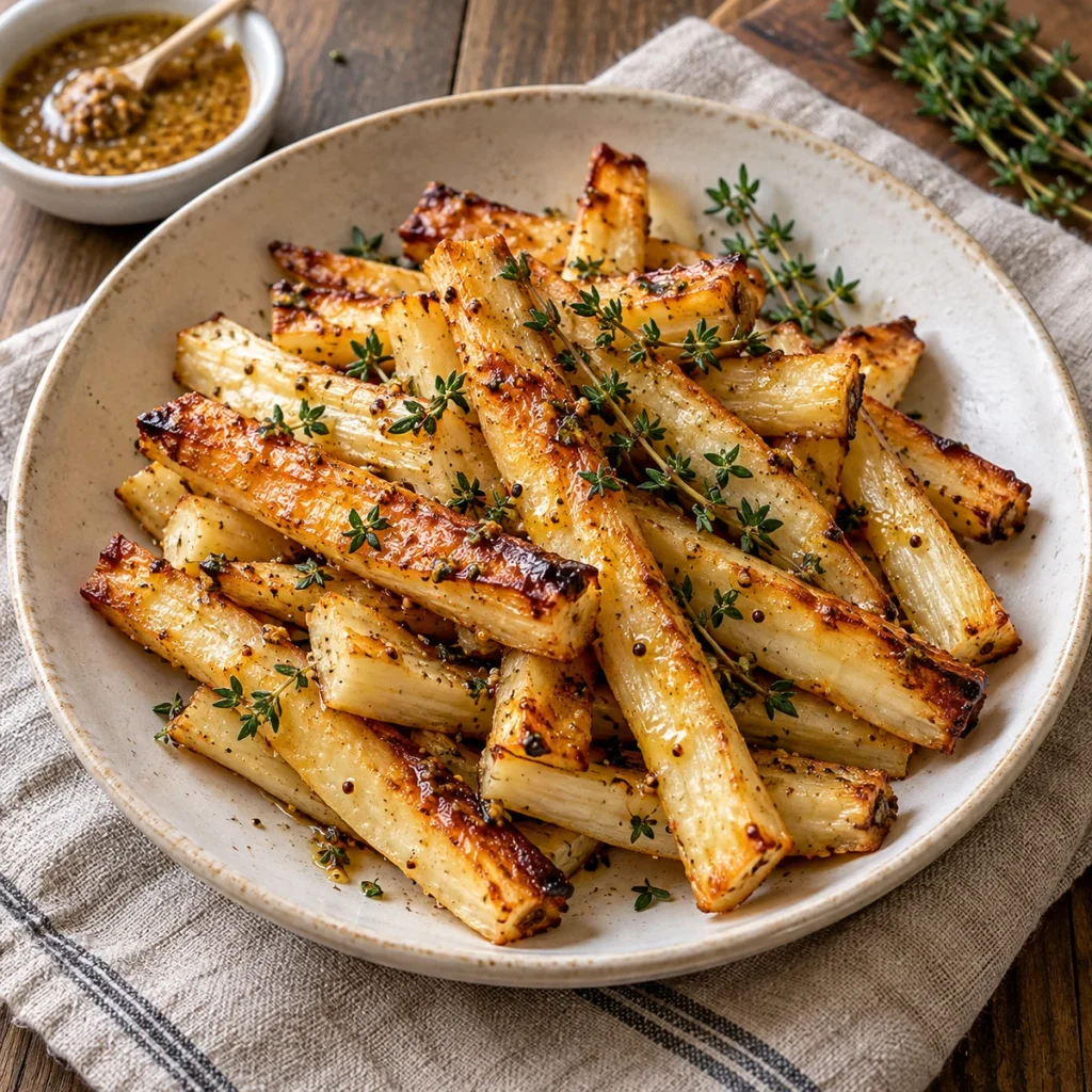 Honey Thyme Roasted Parsnips