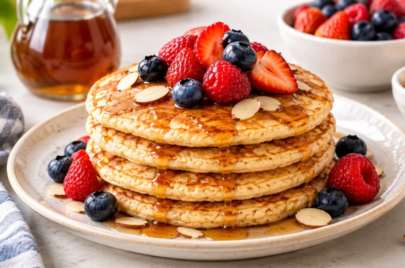 almond flour pancakes with sugar-free syrup