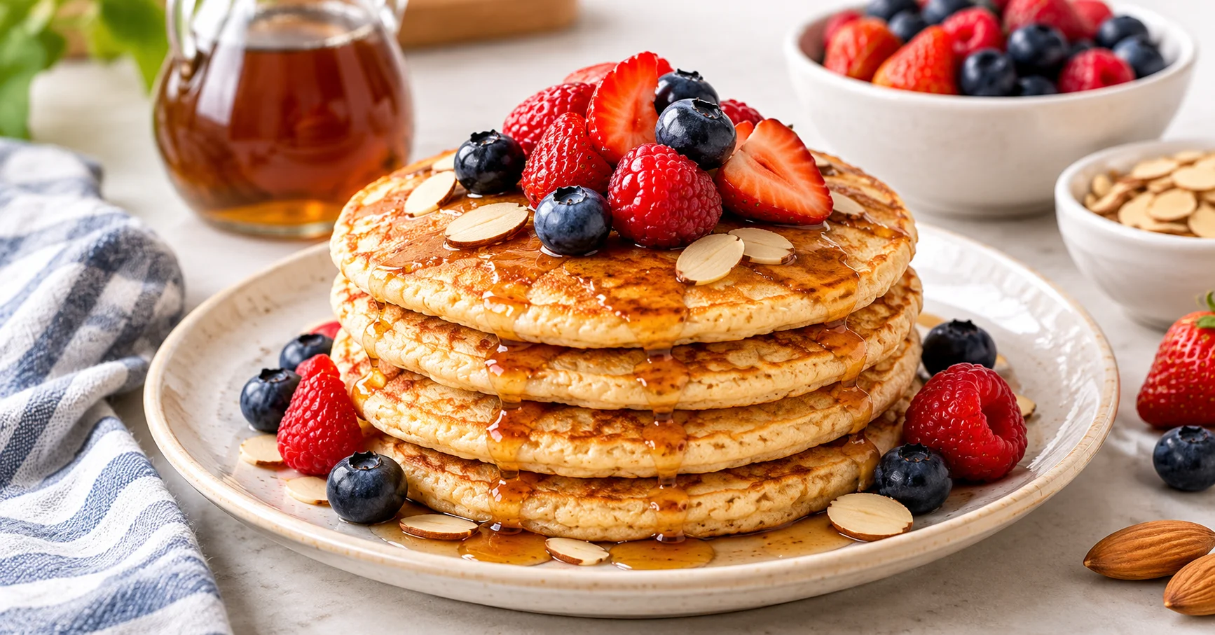 almond flour pancakes with sugar-free syrup