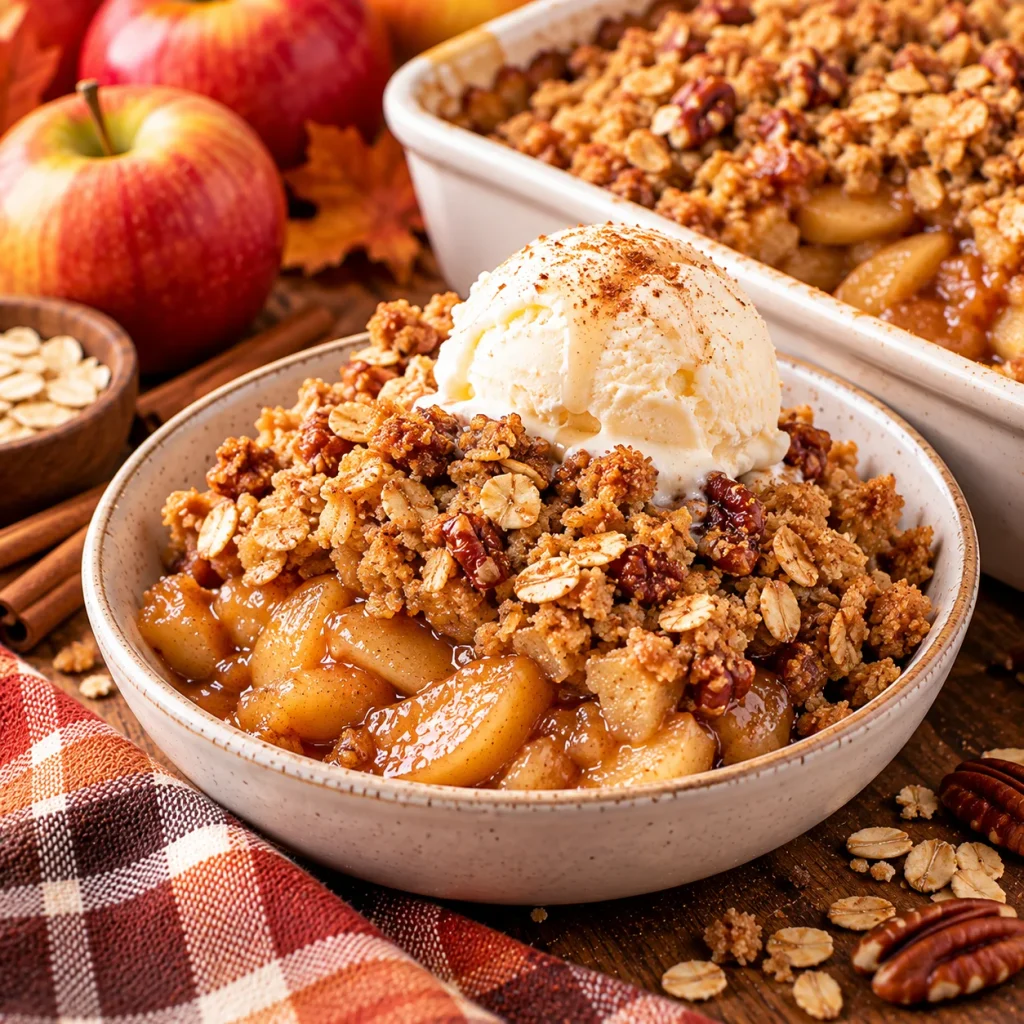 Apple Crisp with Cinnamon Oat Topping