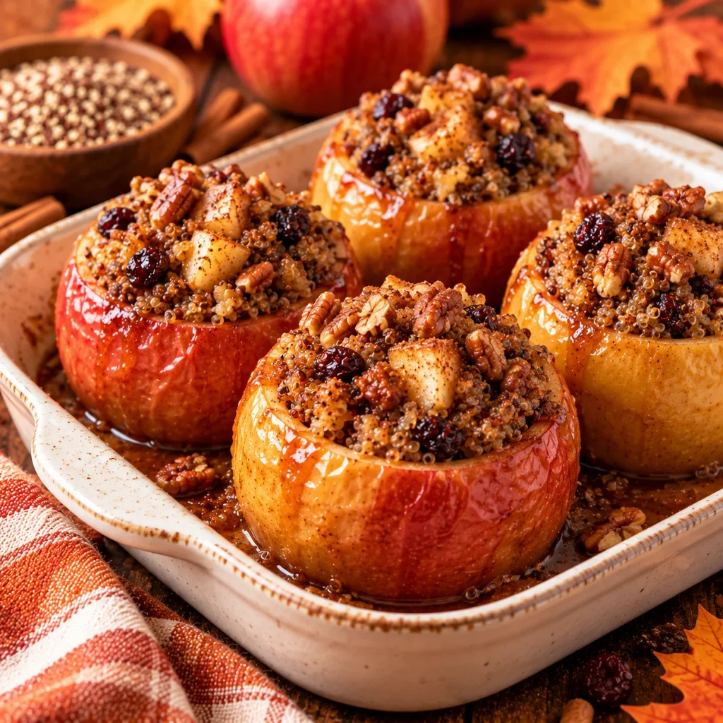 Baked Apples Stuffed with Cinnamon Quinoa