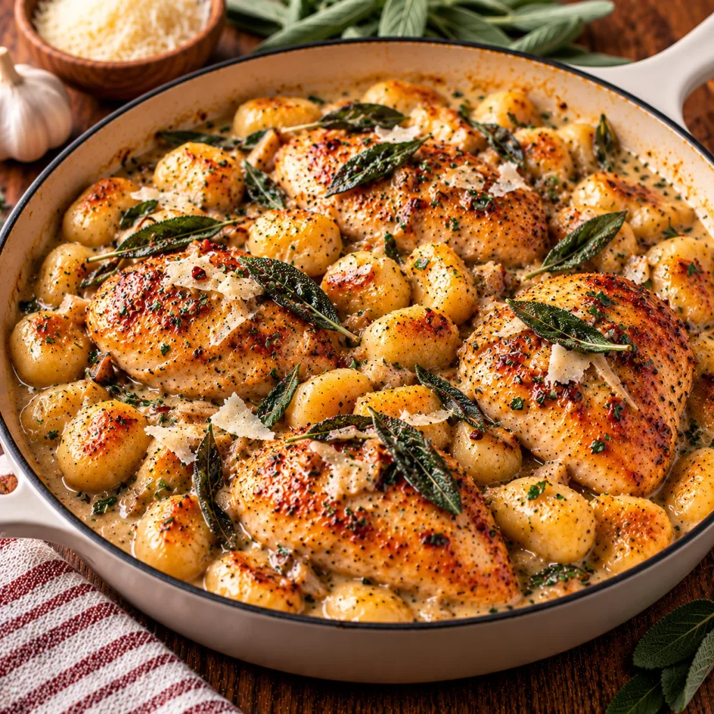 Brown Butter Sage Chicken and Gnocchi