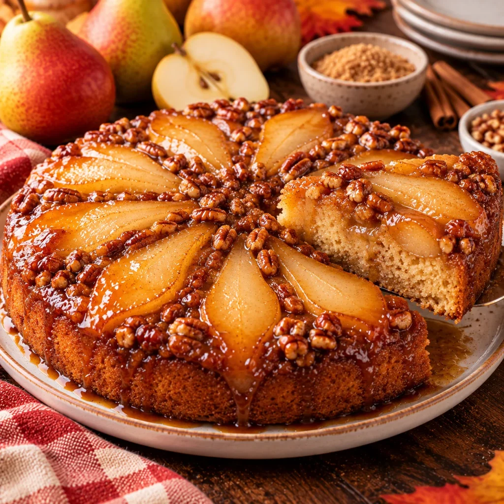 Brown Sugar Pear Upside-Down Cake