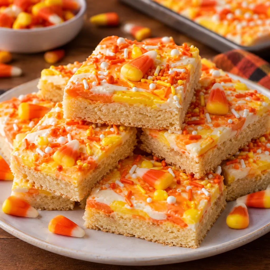 Candy Corn Sugar Cookie Bars