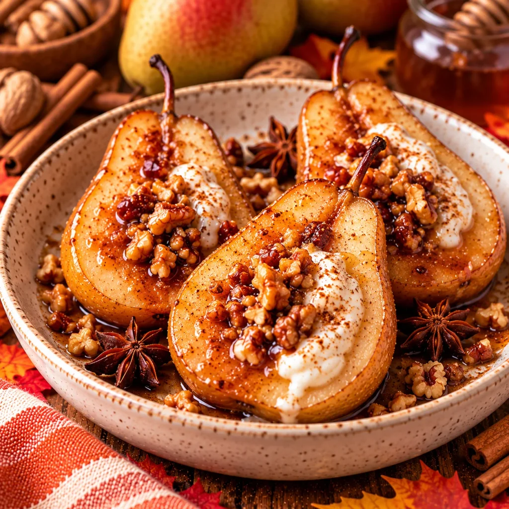 Chai-Spiced Baked Pears