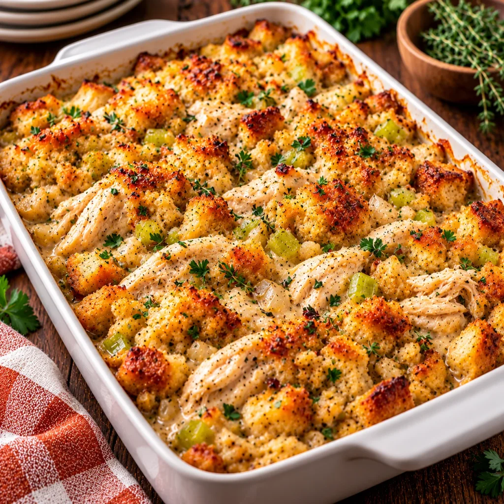 Chicken and Stuffing Casserole
