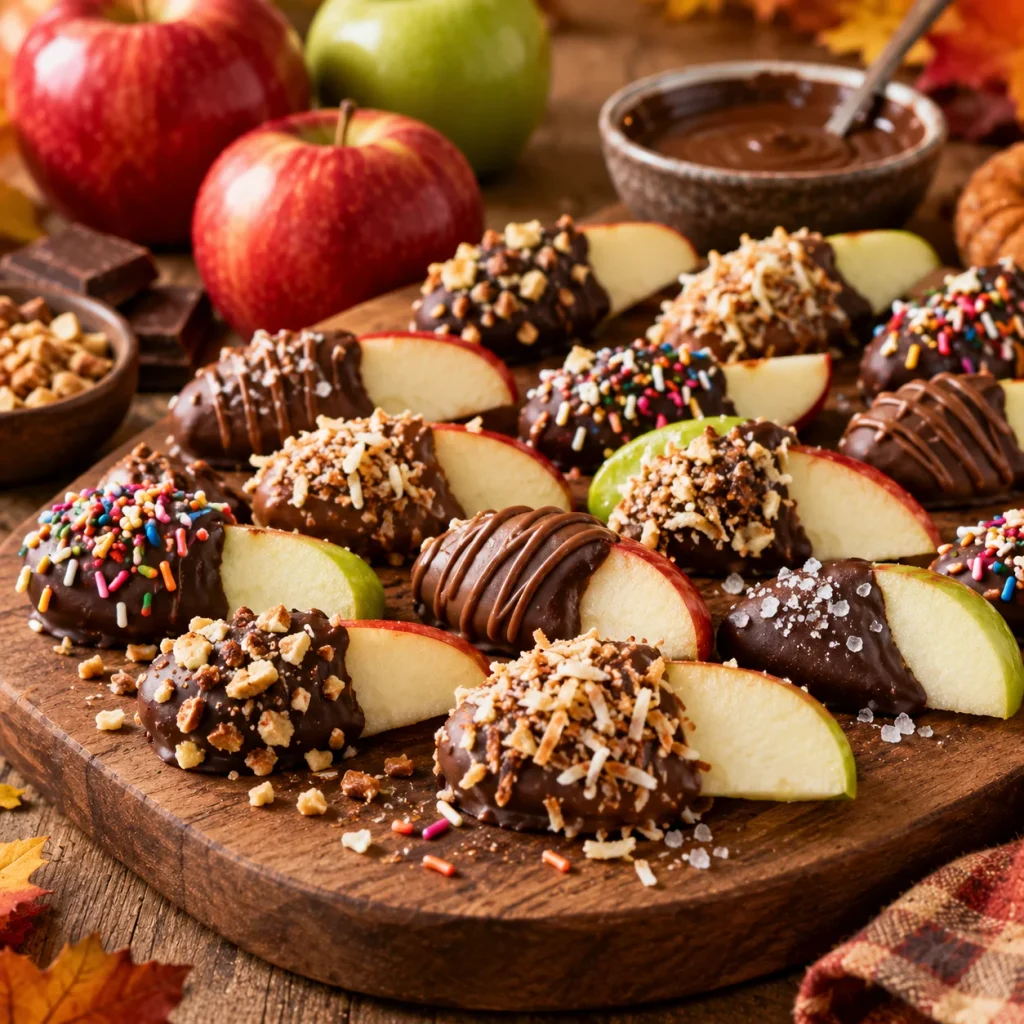 Chocolate-Dipped Apple Slices