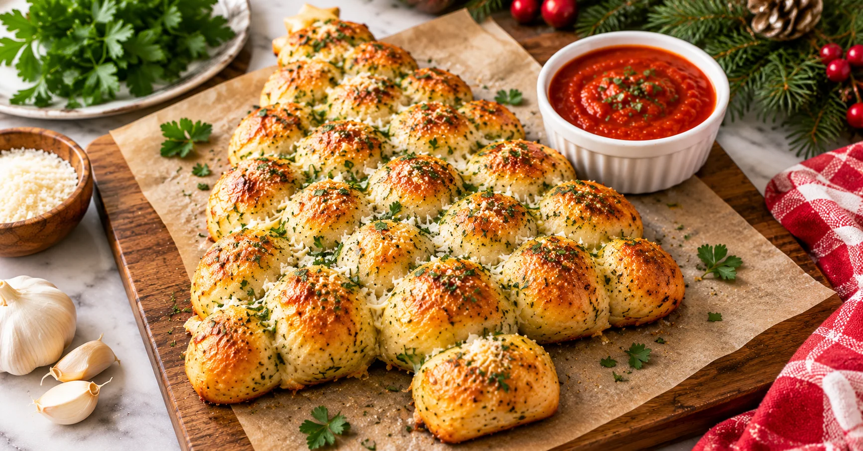 Easy Christmas Tree Pull-Apart Bread
