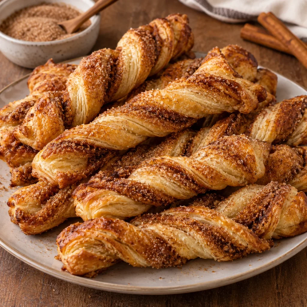 Cinnamon Sugar Puff Pastry Twists