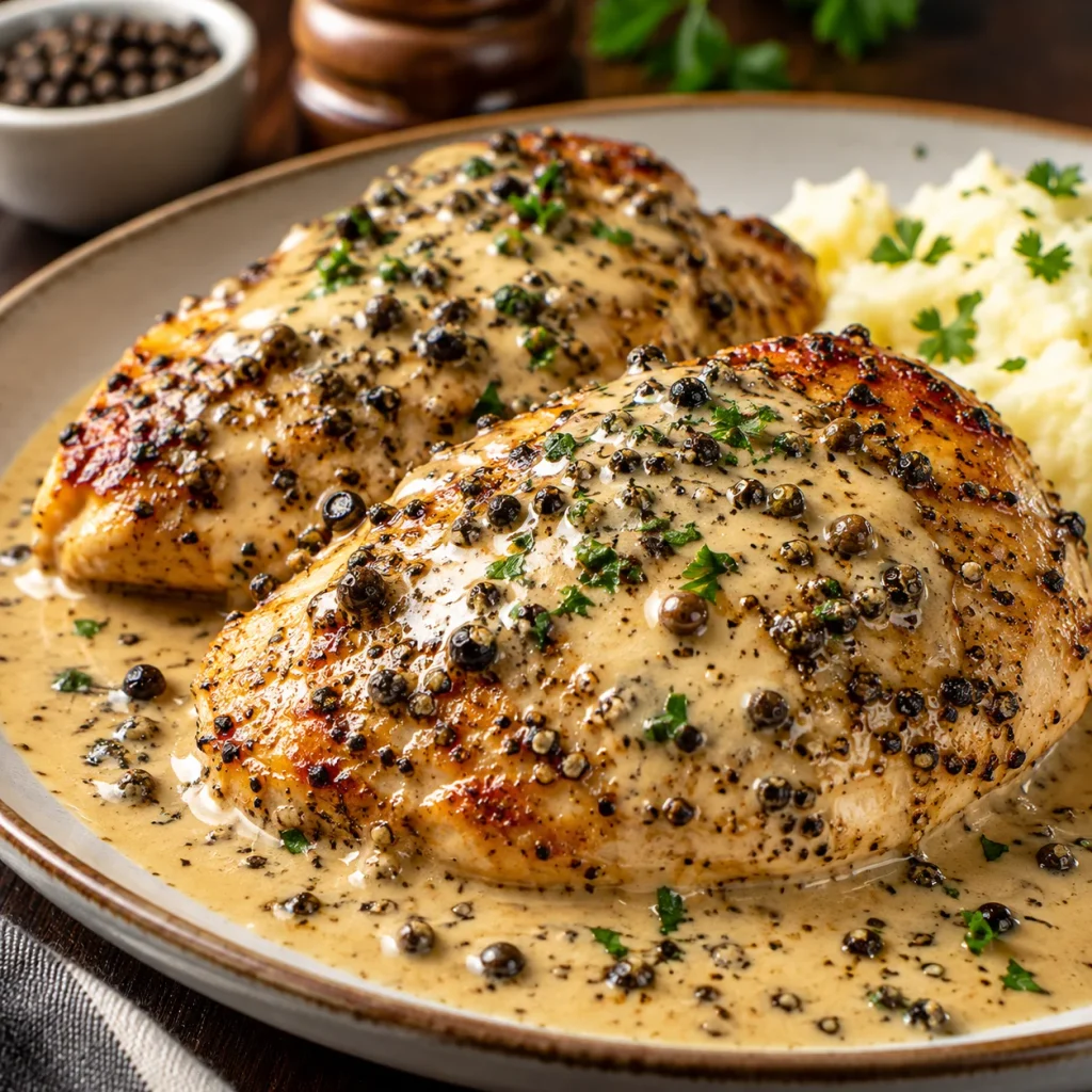Classic Creamy Chicken Au Poivre