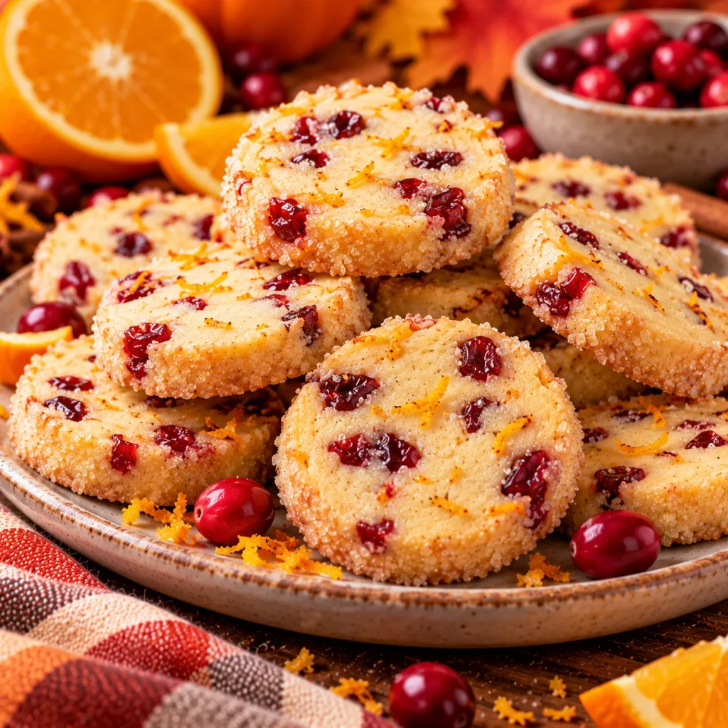 Cranberry Orange Shortbread Cookies