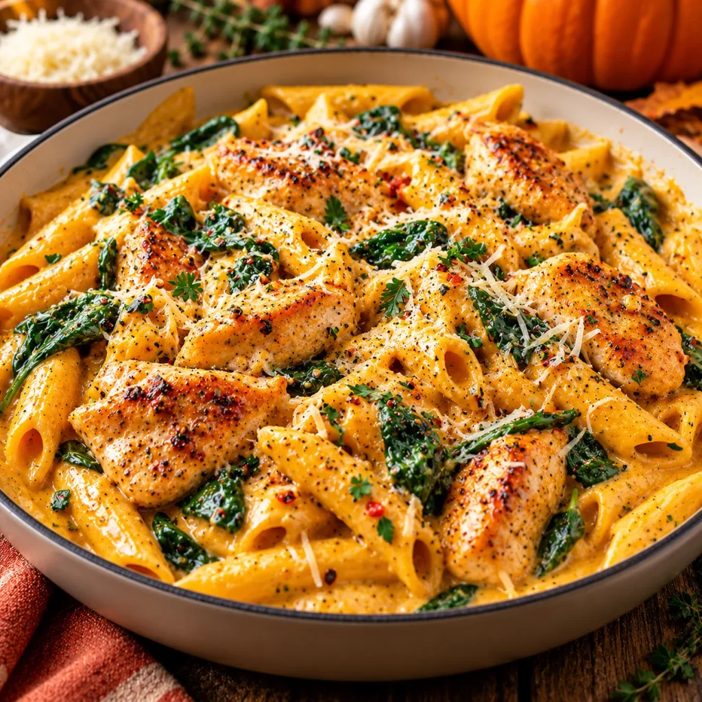 Creamy Pumpkin Chicken Pasta