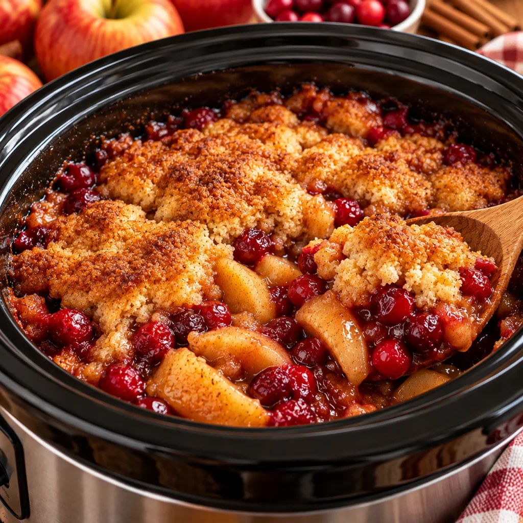 Crockpot Cranberry Apple Cobbler