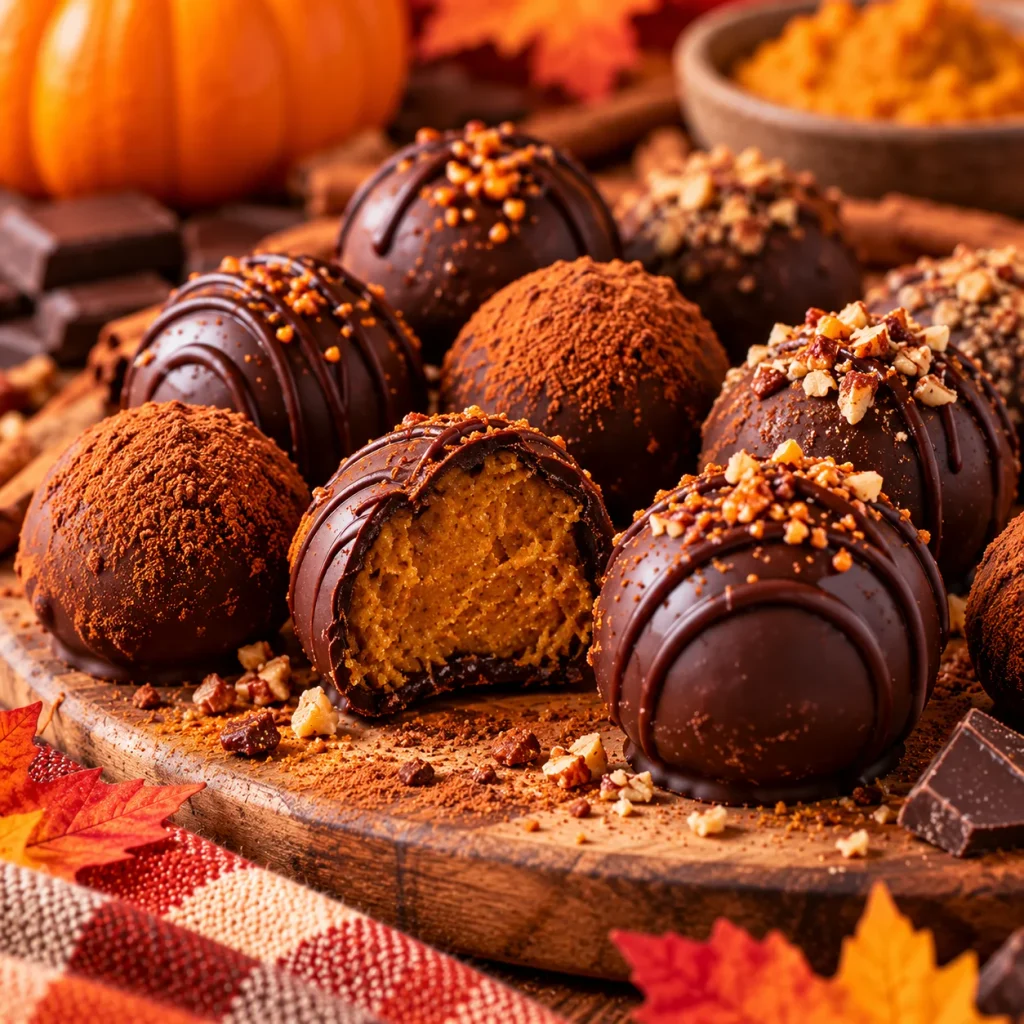 Dark Chocolate Pumpkin Truffles