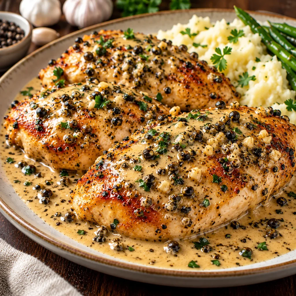 Garlic Butter Chicken Au Poivre