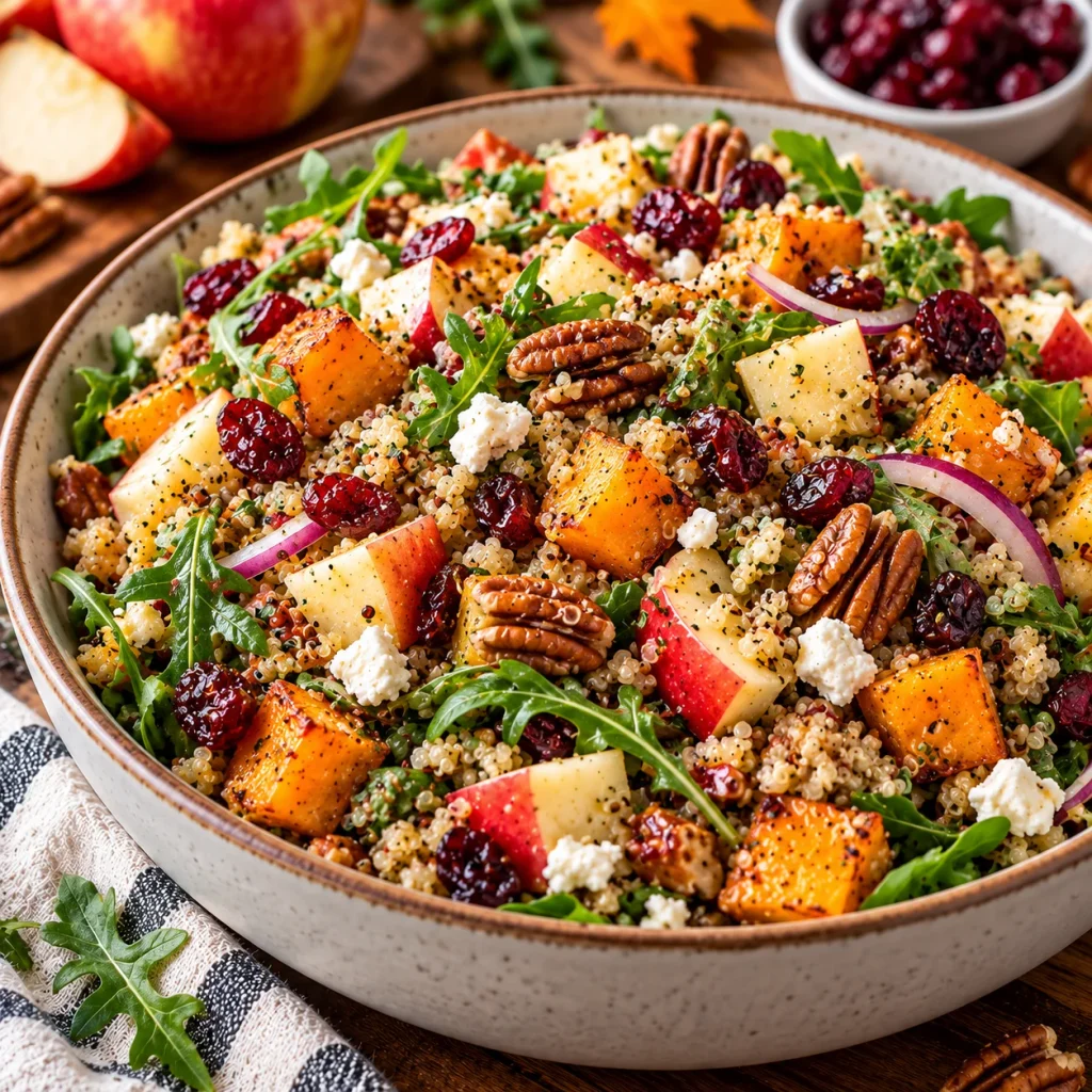 Harvest Quinoa Salad with Apples and Cranberries