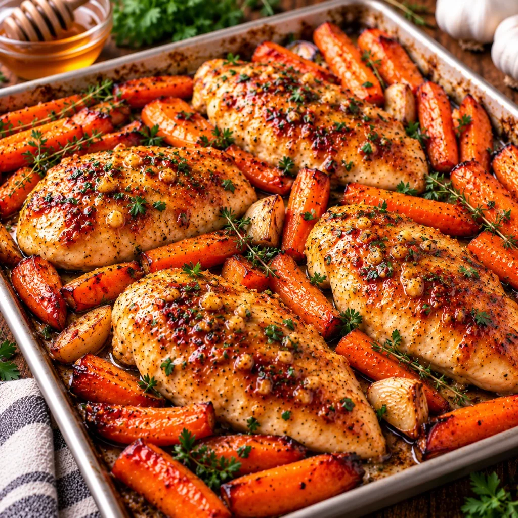 Honey Garlic Chicken with Roasted Carrots