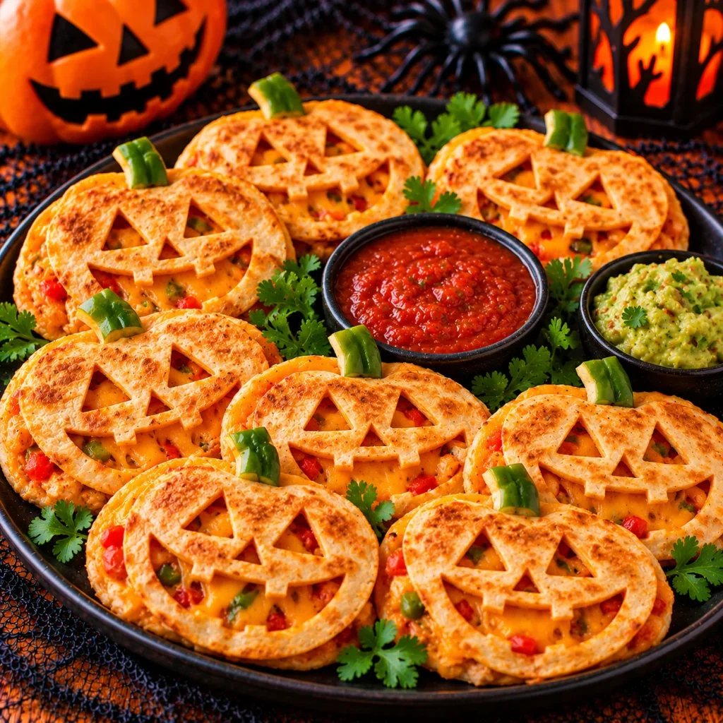 Jack-o-Lantern Quesadillas