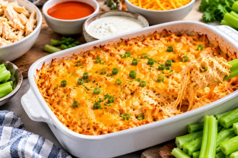 Keto Buffalo Chicken Dip With Celery Sticks