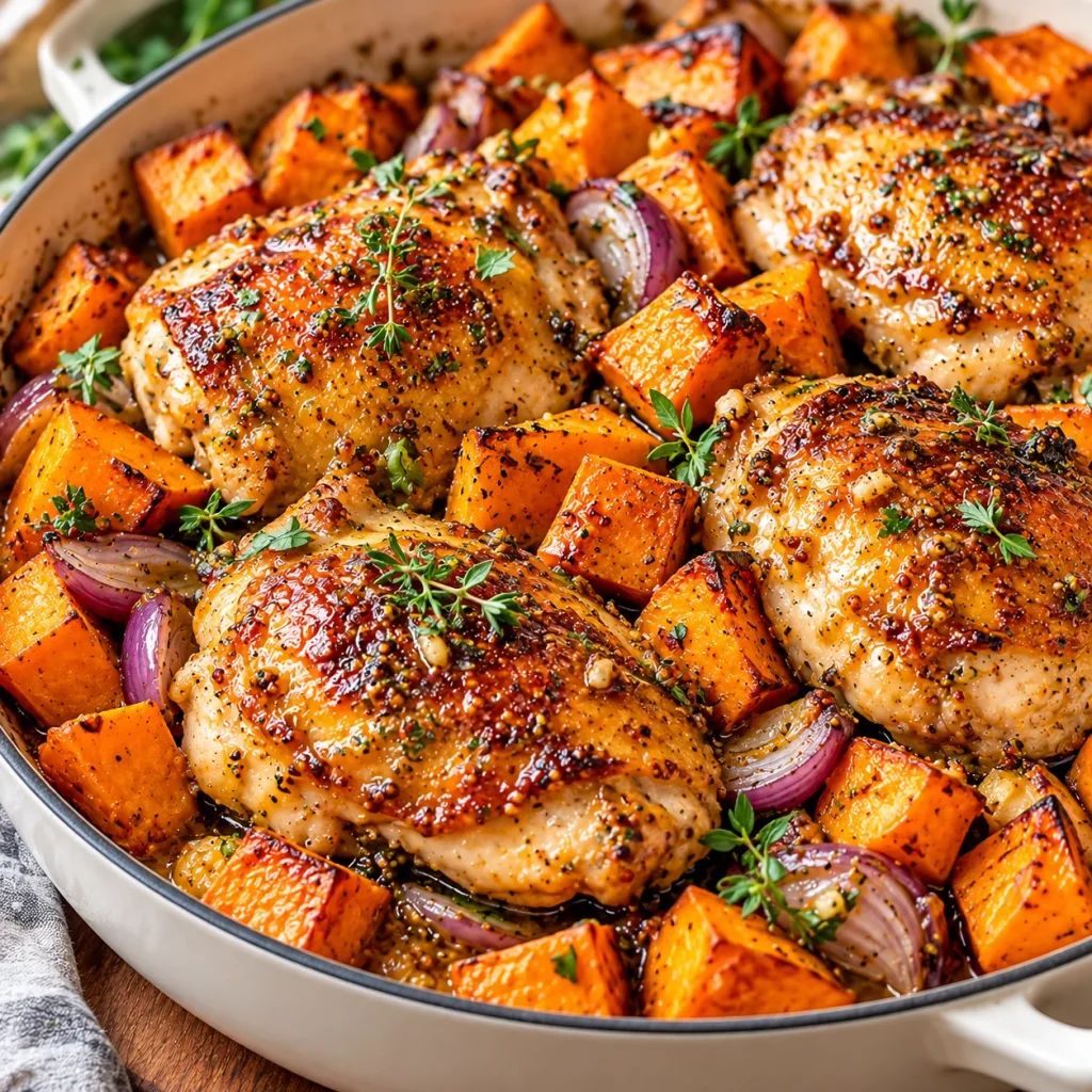 Maple Dijon Chicken and Sweet Potatoes