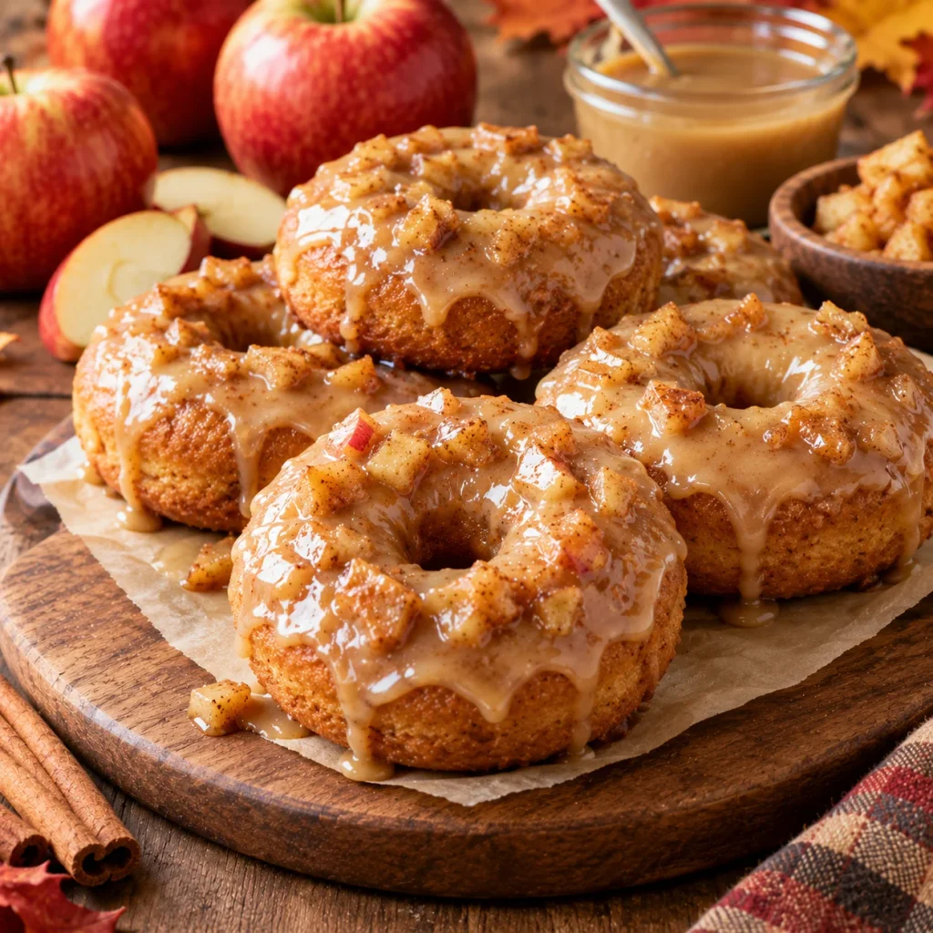 Maple Glazed Apple Donuts