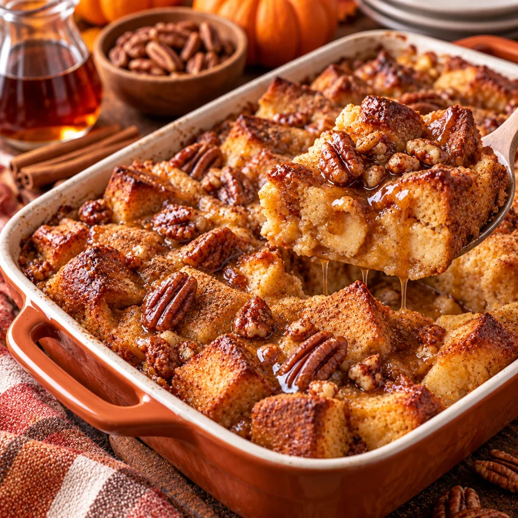 Maple Pumpkin Bread Pudding