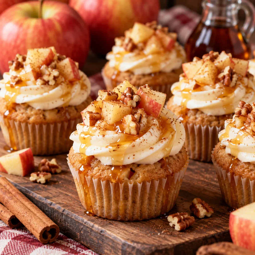 Mini Maple Apple Cupcakes