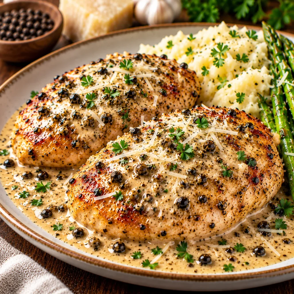 Parmesan Chicken Au Poivre