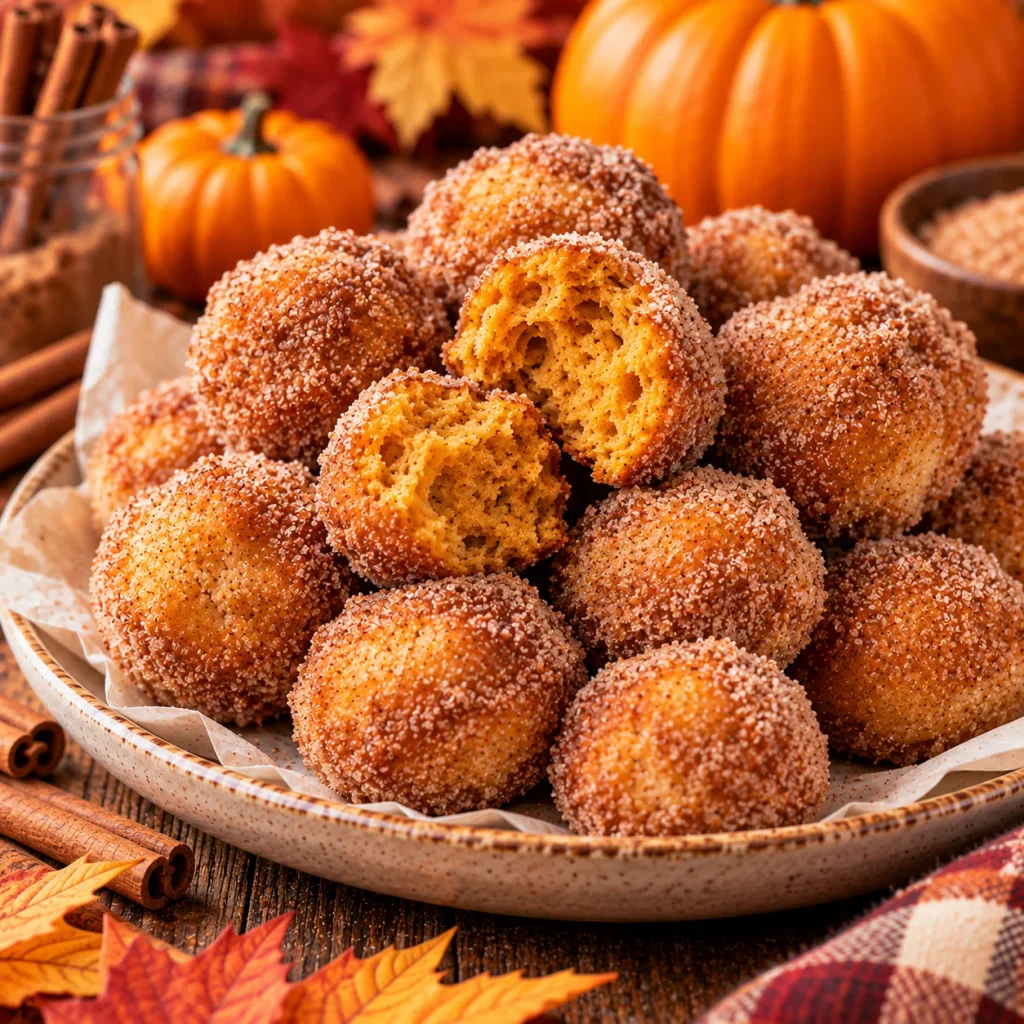 Pumpkin Cinnamon Sugar Donut Holes