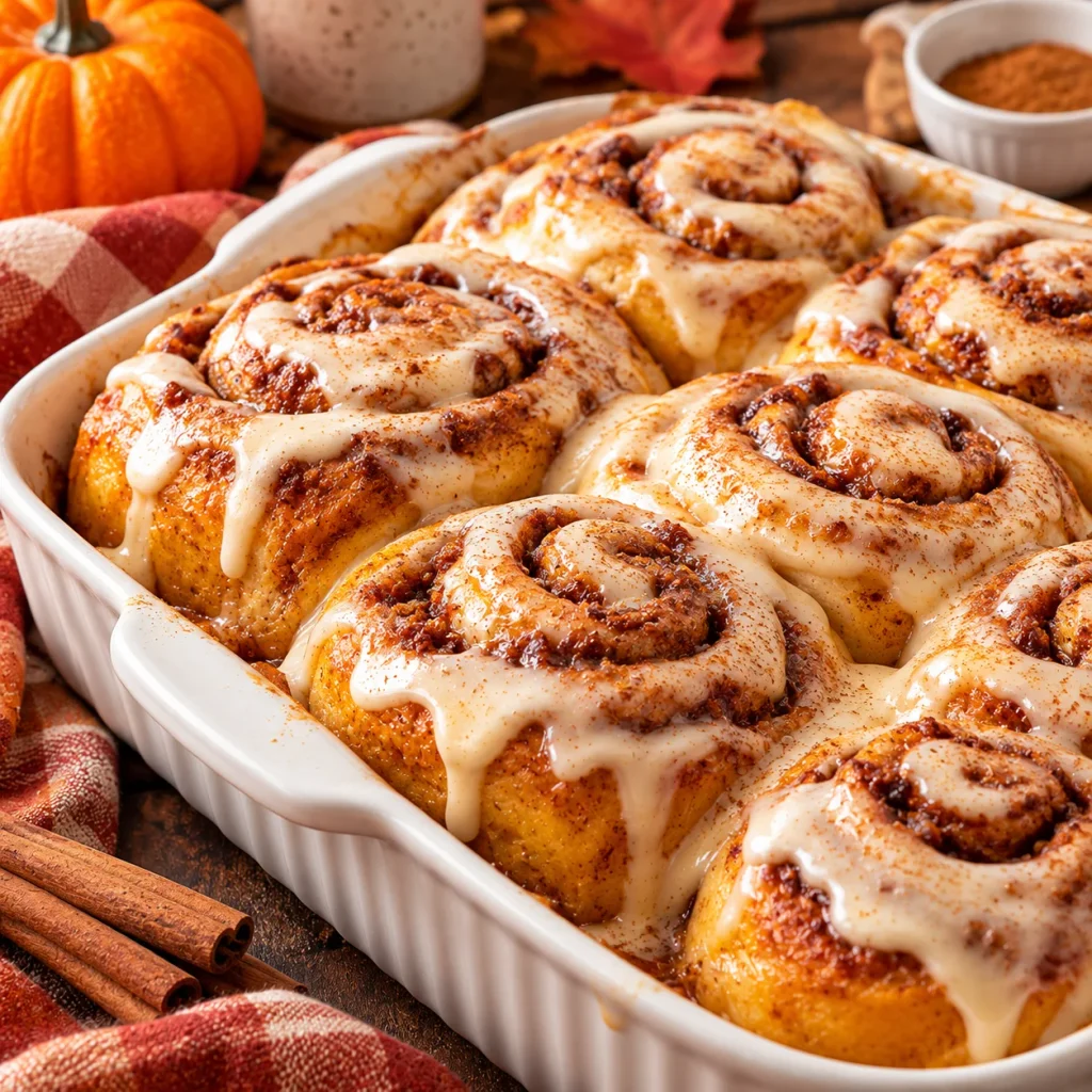 Pumpkin Spice Cinnamon Rolls