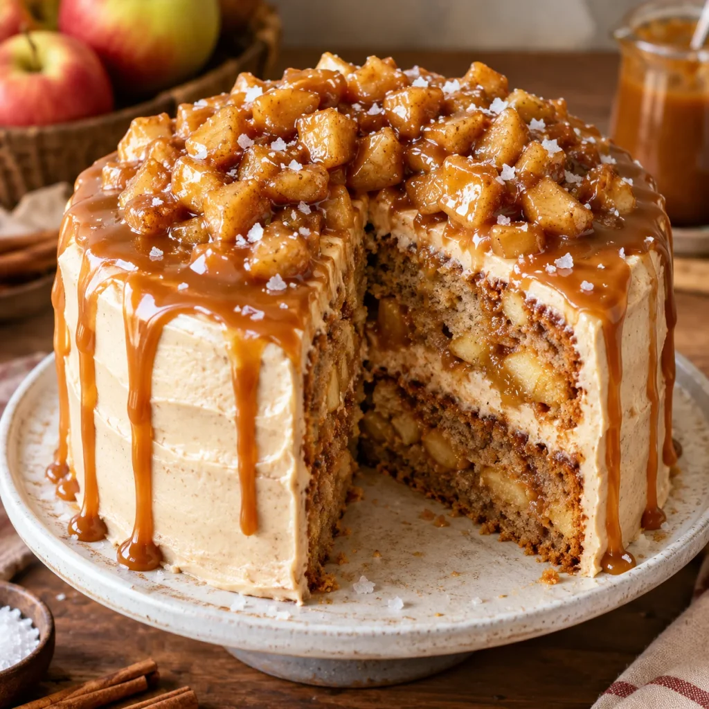 Salted Caramel Apple Cake