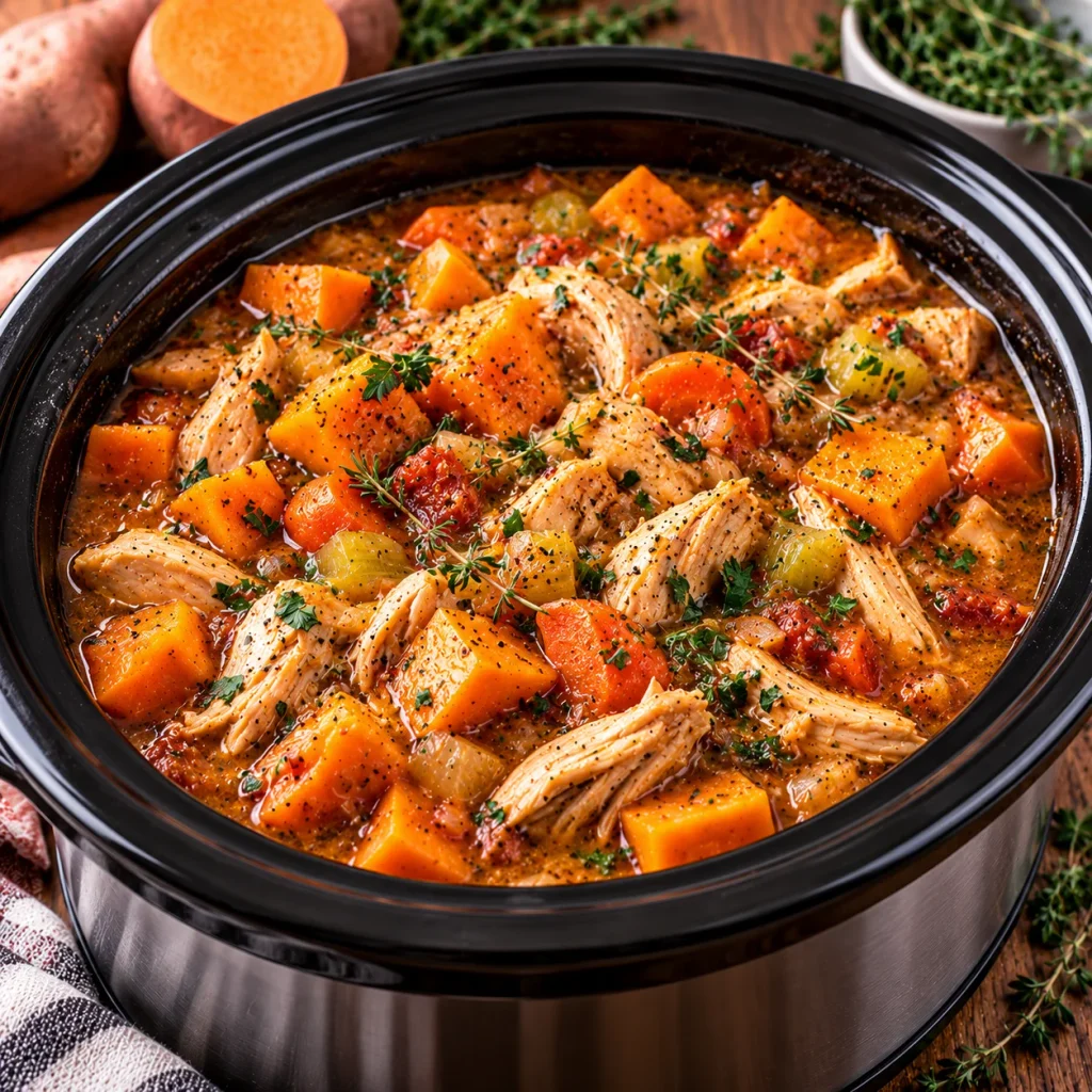 Slow Cooker Chicken and Sweet Potato Stew