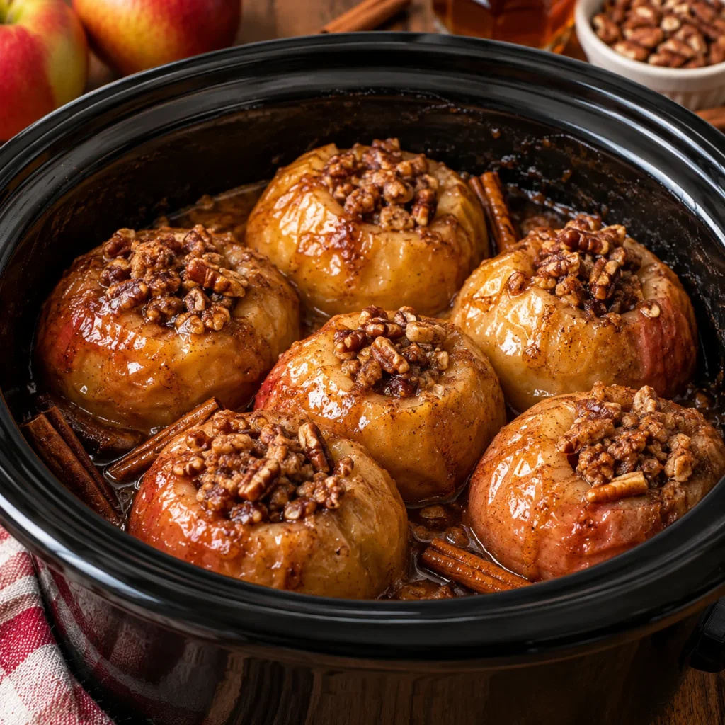 Slow Cooker Maple Cinnamon Baked Apples