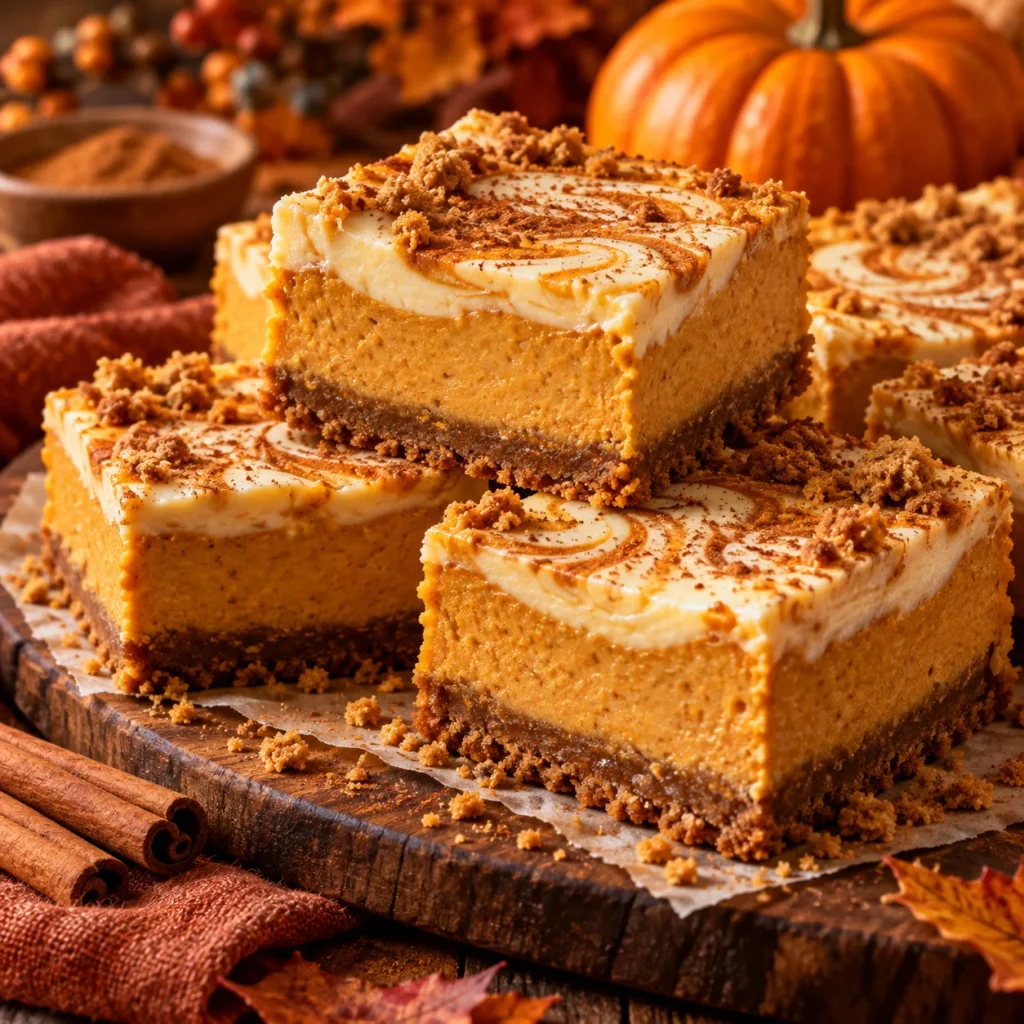 Spiced Pumpkin Cheesecake Bars