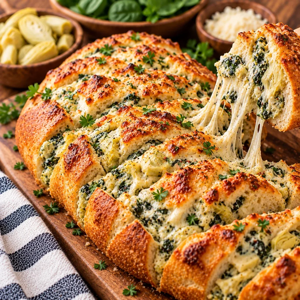 Spinach Artichoke Stuffed Bread