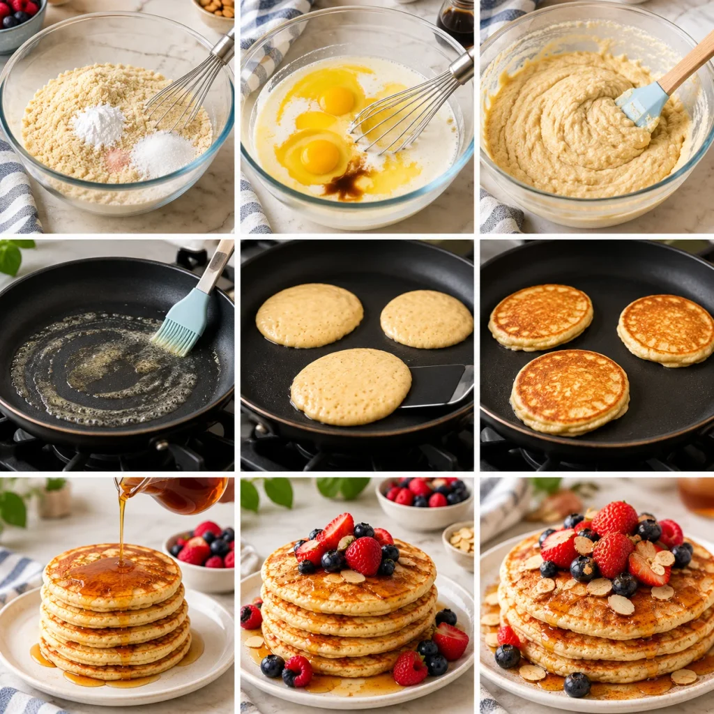 Step-by-Step Instructions For Almond Flour Pancakes With Sugar-Free Syrup