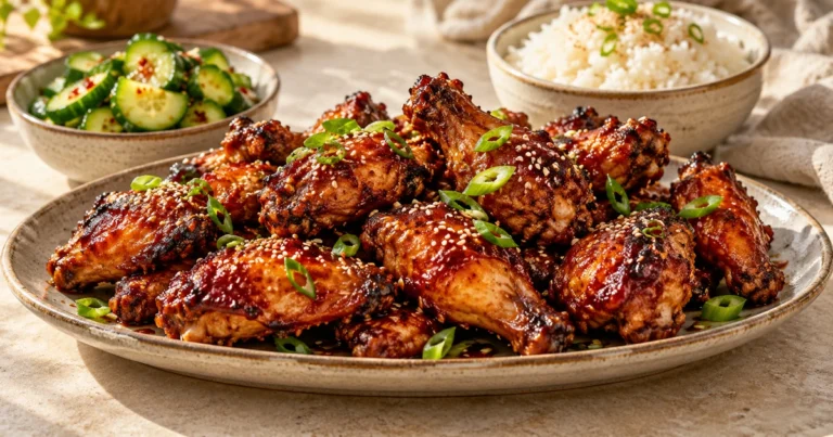 Sticky Korean BBQ Chicken Wings