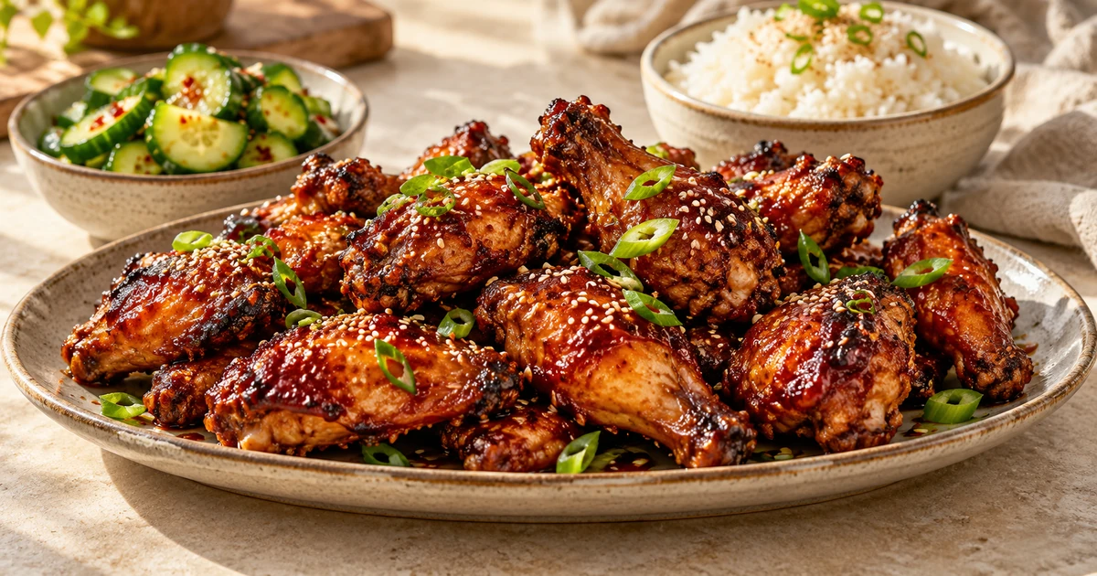 Sticky Korean BBQ Chicken Wings