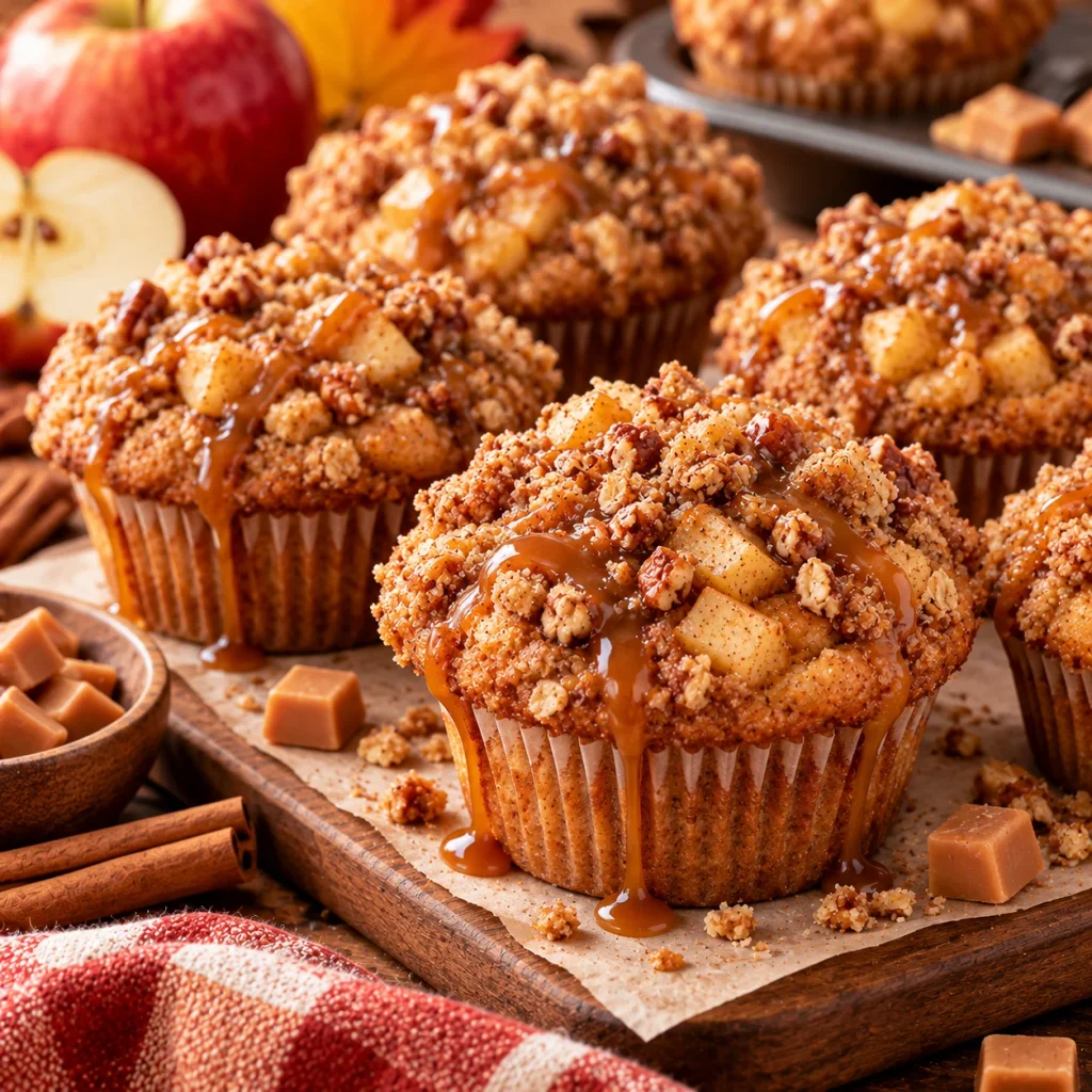 Toffee Apple Crumb Muffins