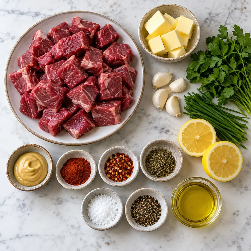 Ingredients You'll Need For Cowboy Butter Steak Bites