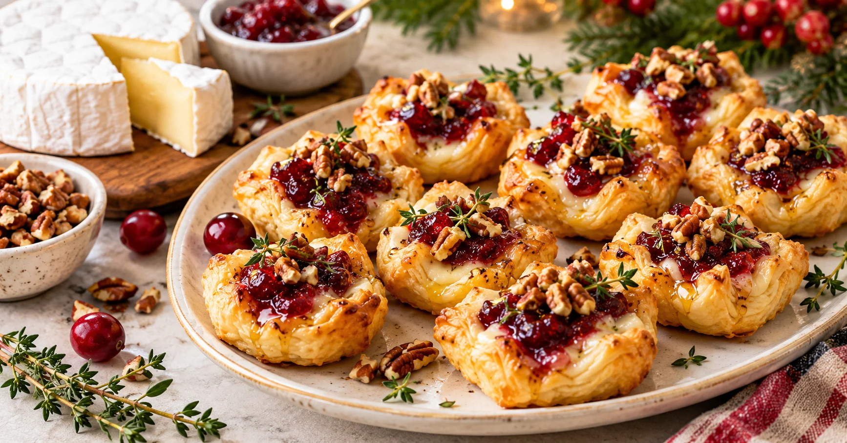 holiday cranberry brie bites