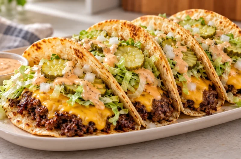 juicy smash burger tacos