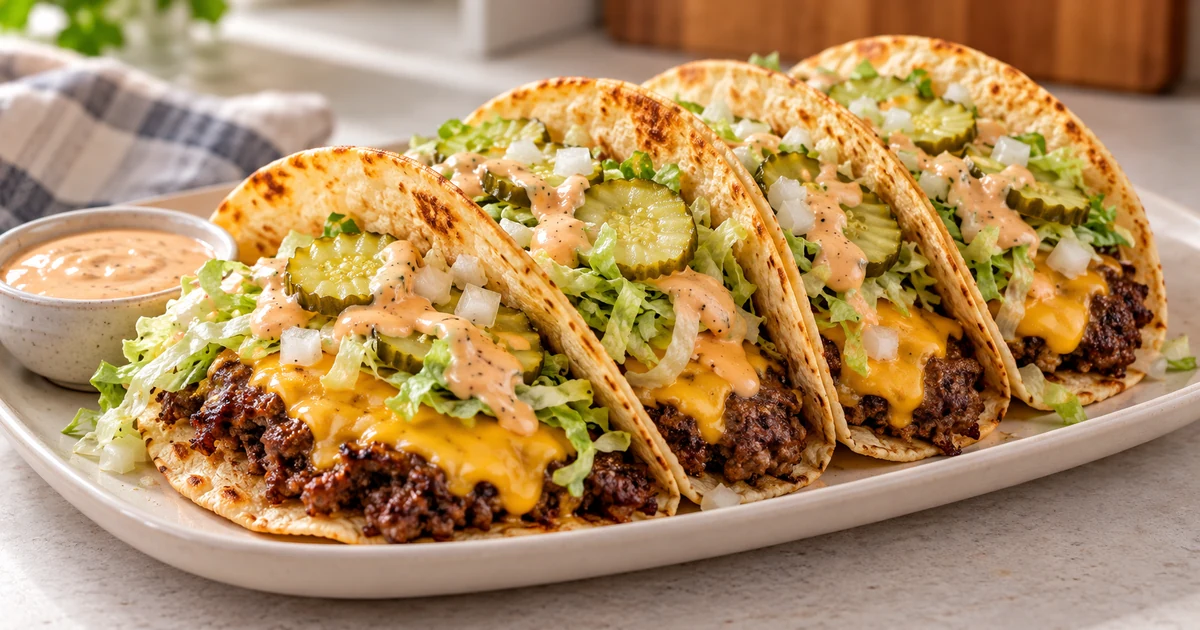 juicy smash burger tacos